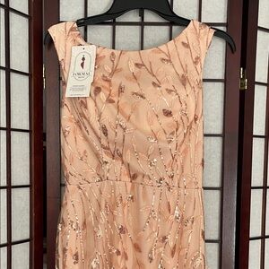 Peach Sequin Evening Gown